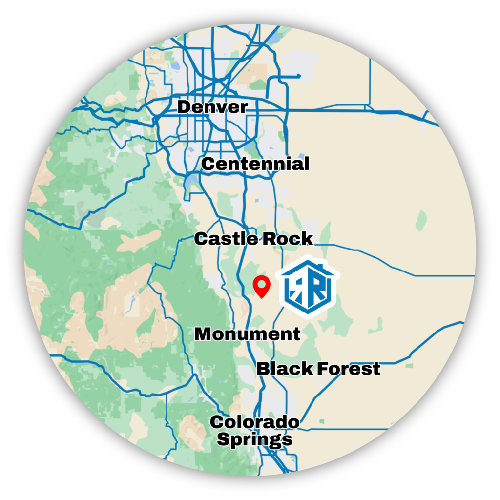Service area map from Denver to Colorado Springs